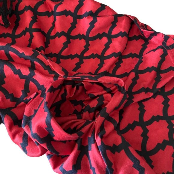 Simply Southern Red and Black Women's Swing Dress Sz Large Pockets Lace New - Picture 10 of 10